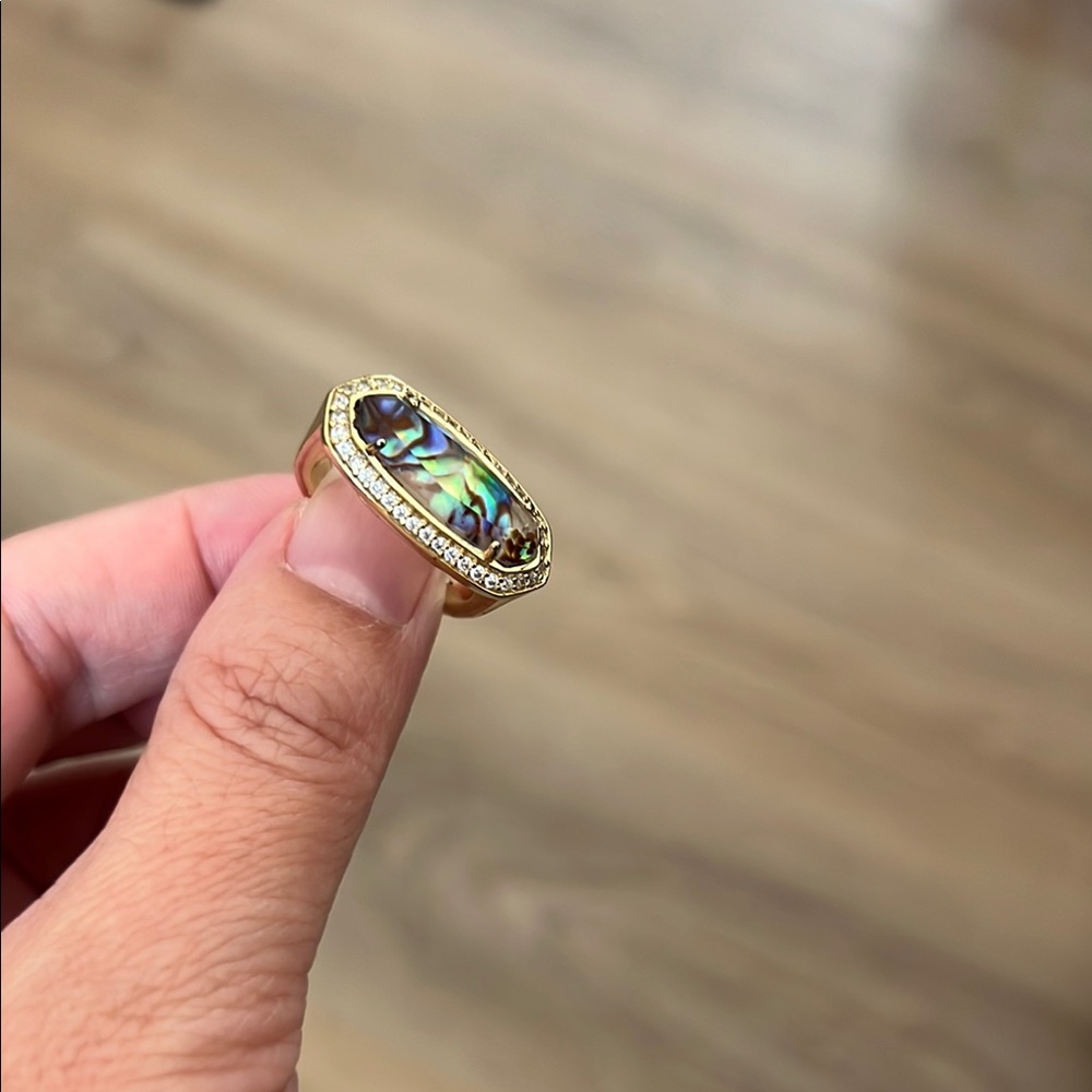Elegant Gold and Abalone Ring